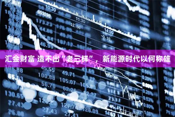 汇金财富 造不出“老三样”，新能源时代以何称雄